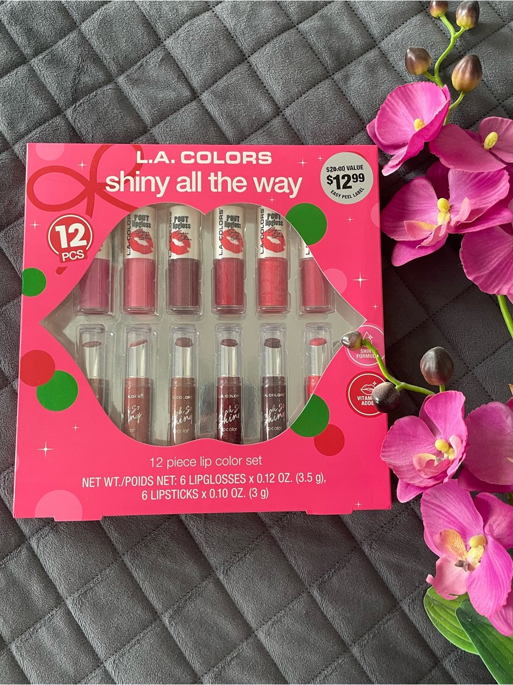 L.A. Colors Shiny All the Way 12 Set Lip Gloss & Lip Shine